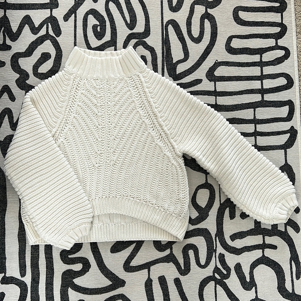 White Chunky Cropped Sweater